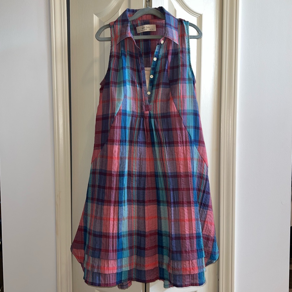 Anthropologie Plaid Shirt Dress
